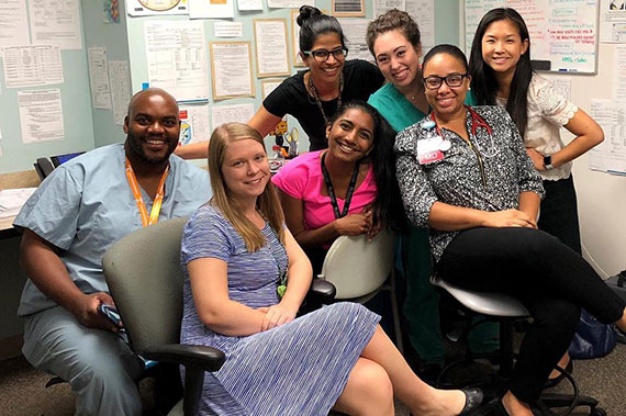 EVMS Pediatrics residents pose for a photo. Our residency program recruits a diverse and inclusive group of trainees.