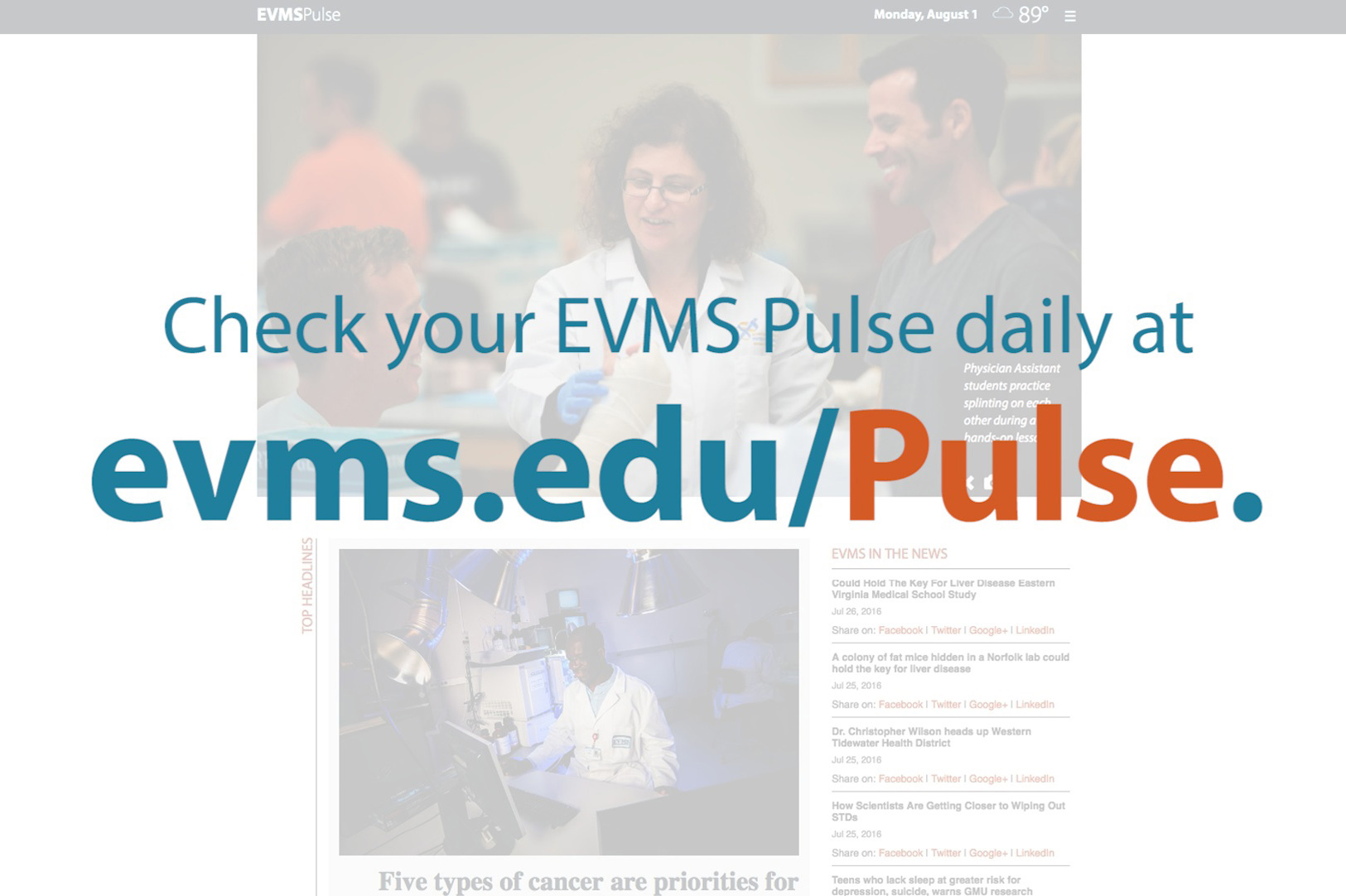 Get your news at EVMS Pulse.
