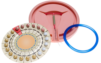 image of birth control pills, iud and ring