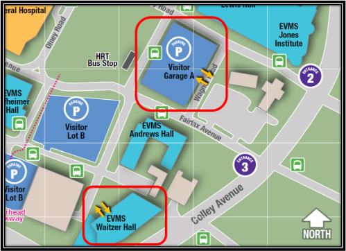 EVMS Parking Map