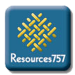 Blue Resources757 logo with gold interlocking graphic.