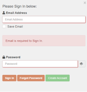 Screenshot of Sign In username and password area with Sign In button below.