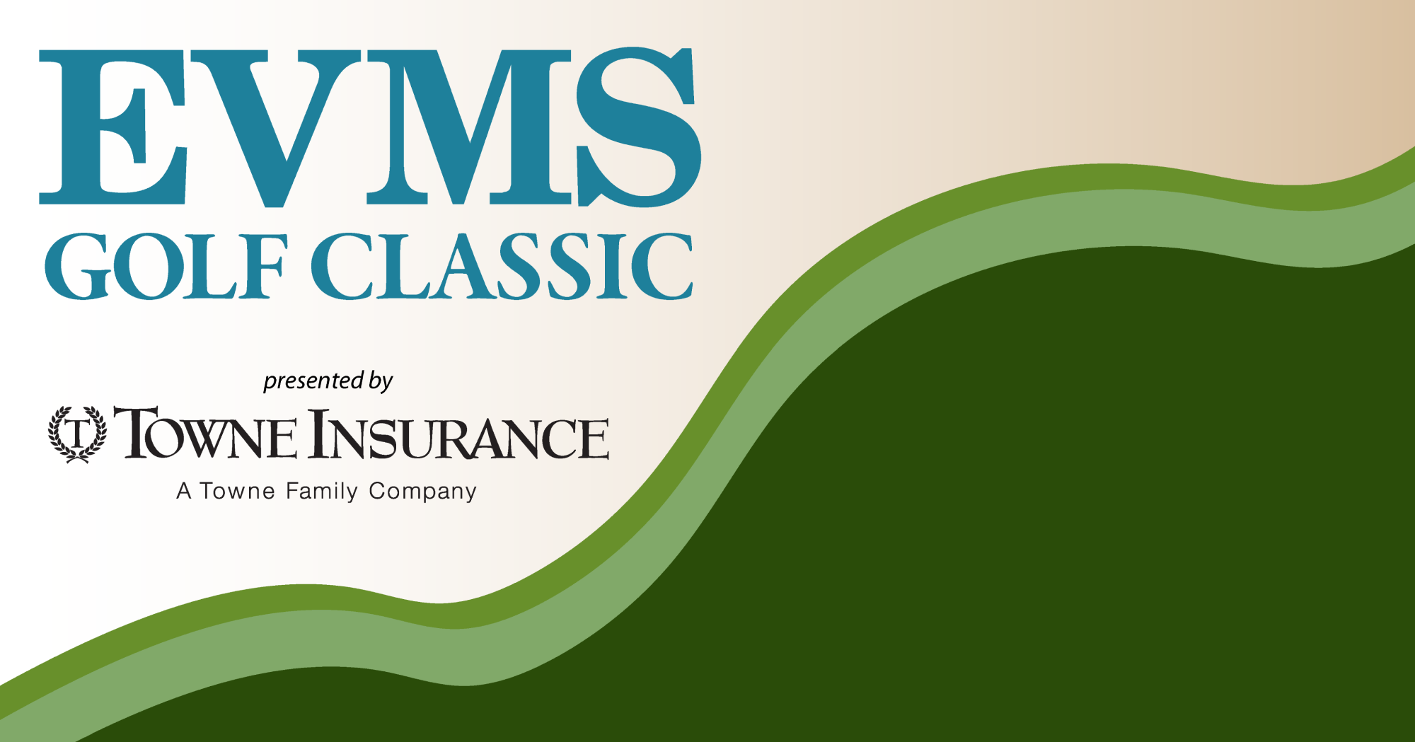 EVMS and Towne Insurance logo with green wavy background