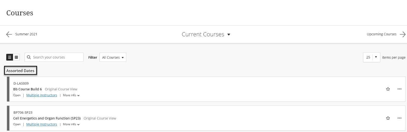 Blackboard Ultra Courses Main Page View 2
