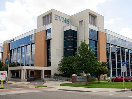 EVMS' Andrews Hall sits on the corner of Fairfax Avenue and Children's Lane.