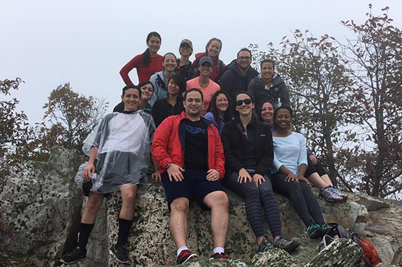 OB-GYN residents go for a hike together.