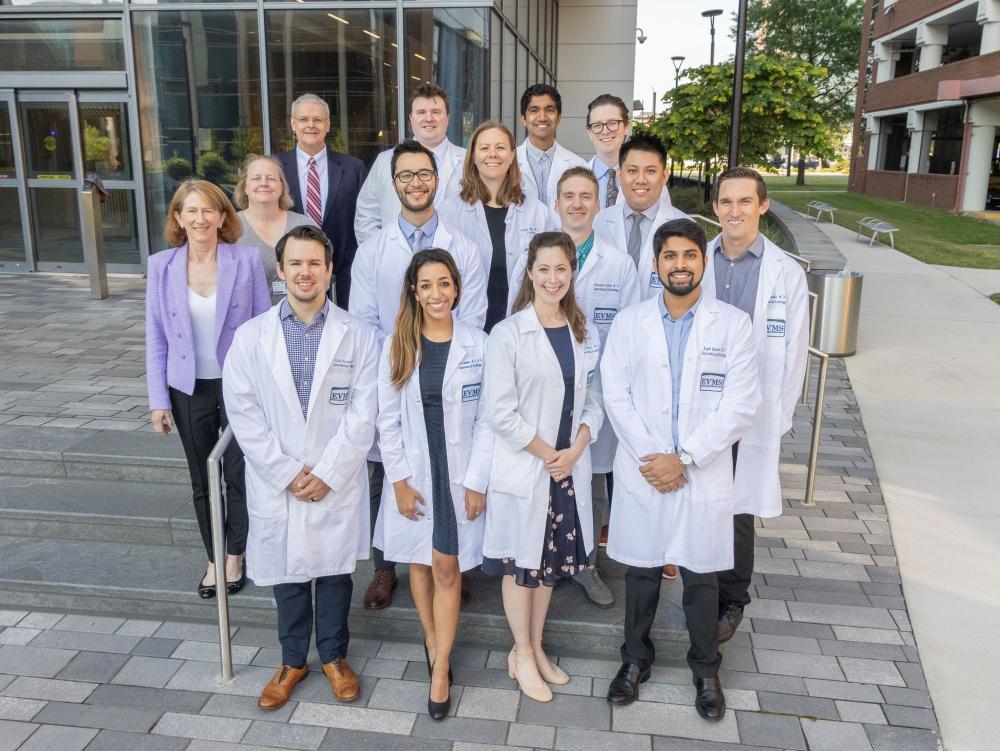 Group shot in front of Waitzer Hall of current radiology residents