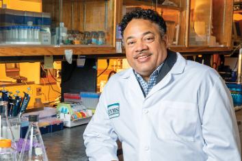 Milton Brown in a lab.