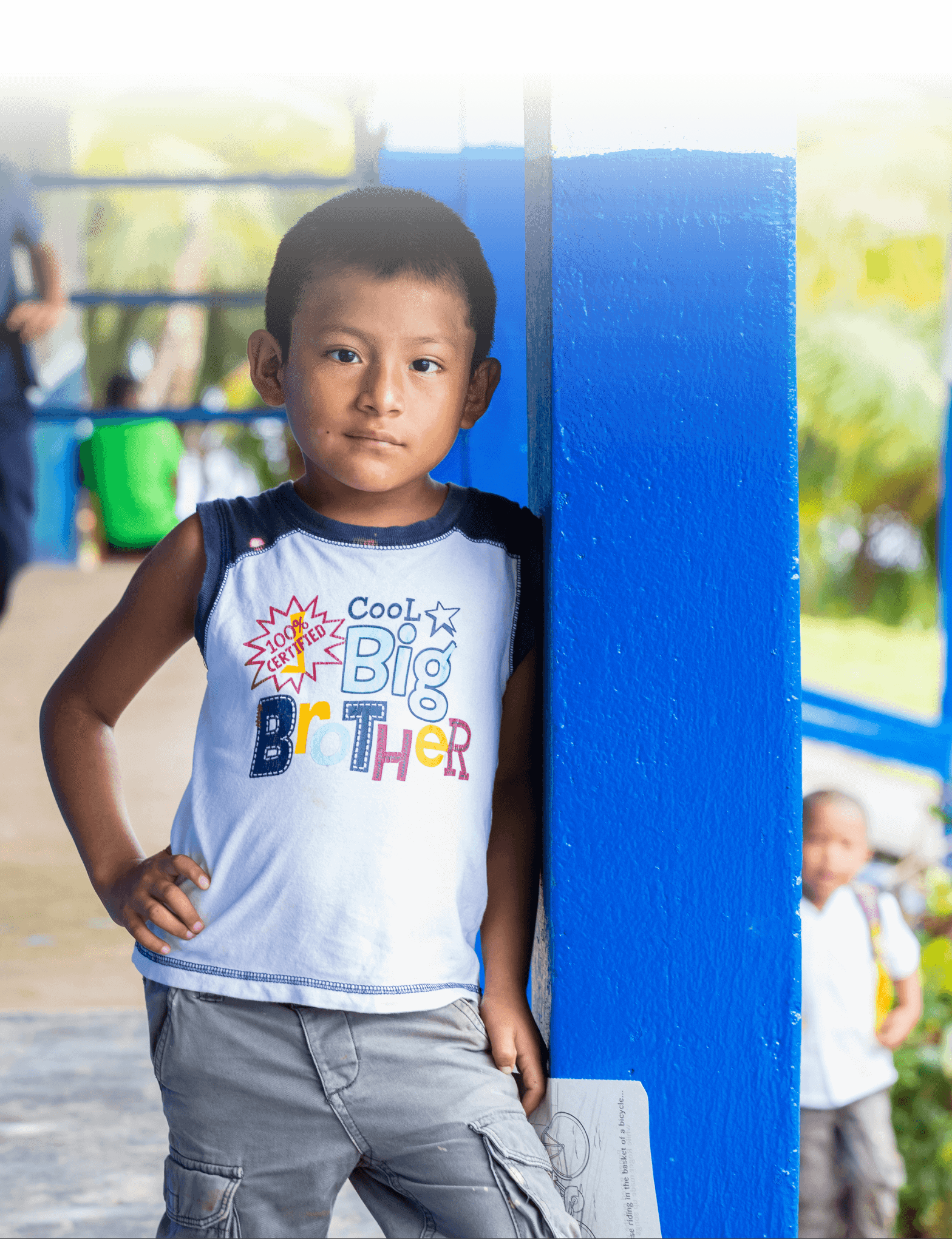 Young Panamanian boy poses to have his picture taken