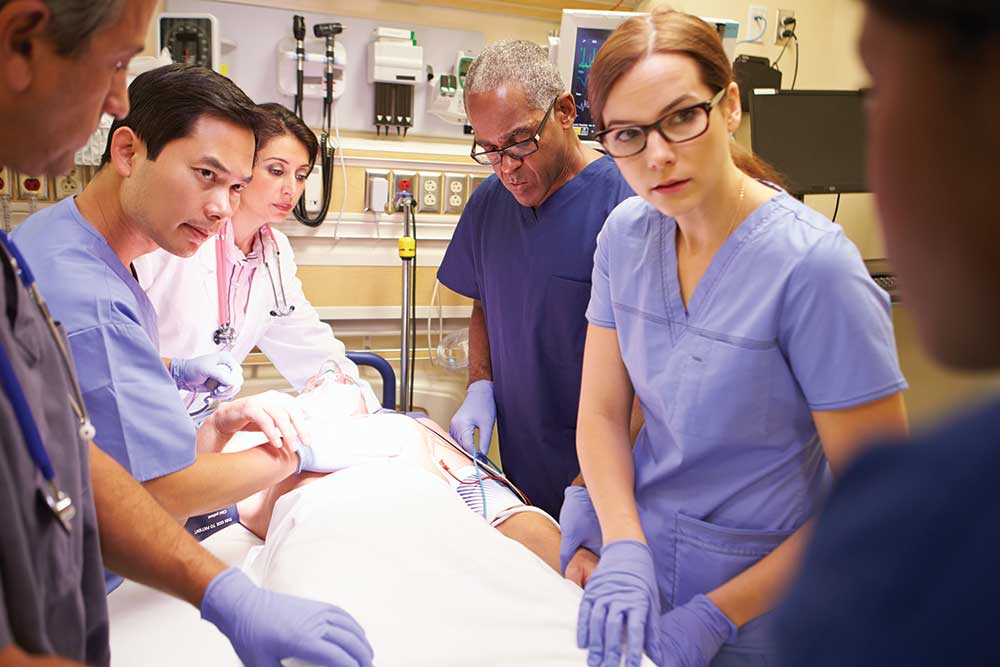 Residents with a patient
