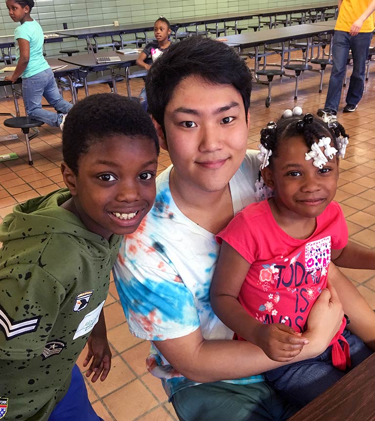 Children at the Young at Heart club