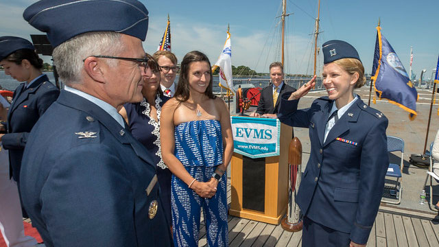 Students at the Military Commissioning.