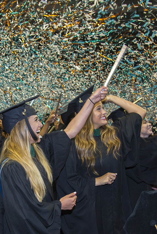 Graduates in caps and gowns