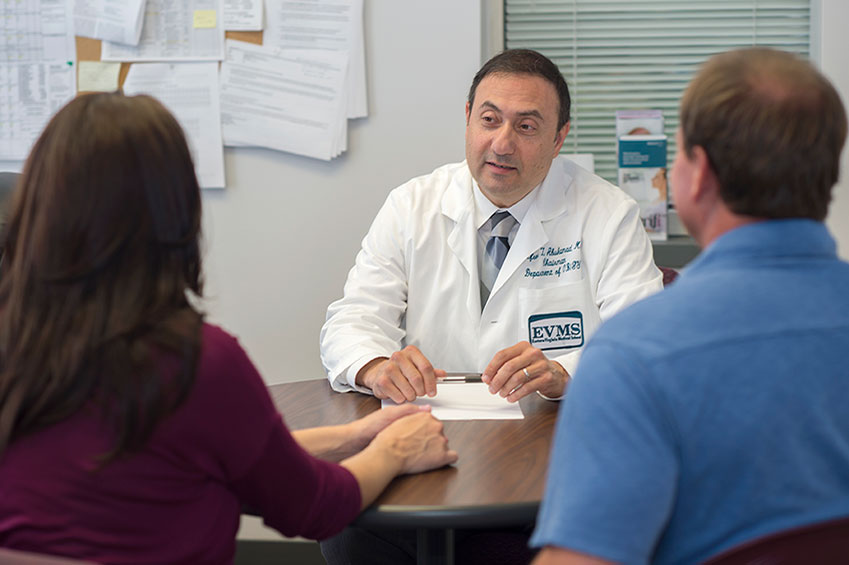 Dr. Abuhamad speaking with patients