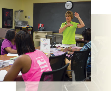Instructor teaching class