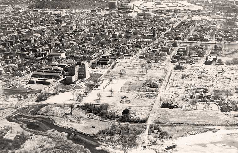 Historic aerial of campus